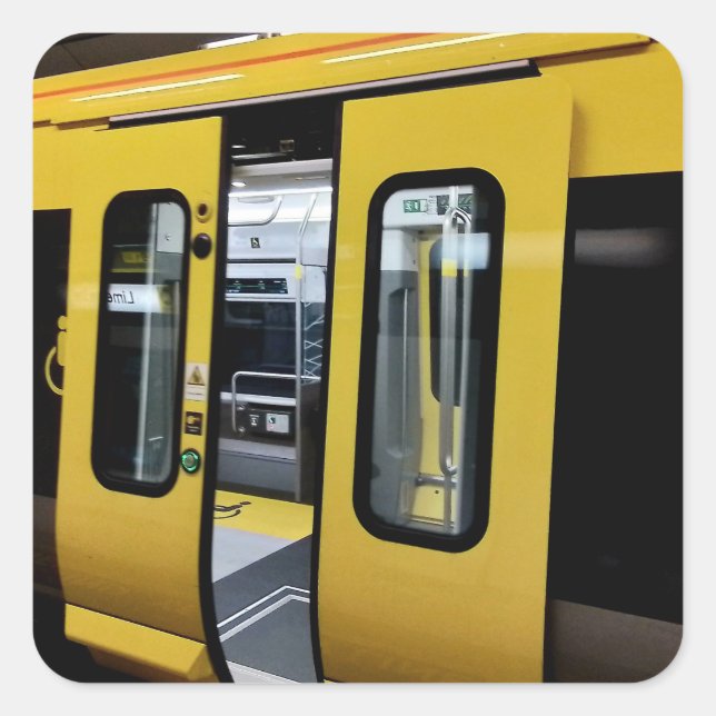 Doors opening square sticker (Front)