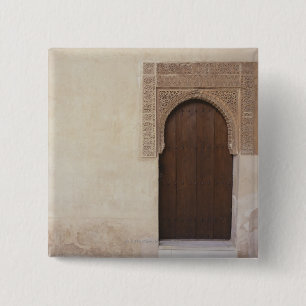 Doorway at the Alhambra palace in Granada, Spain 2 Inch Square Button