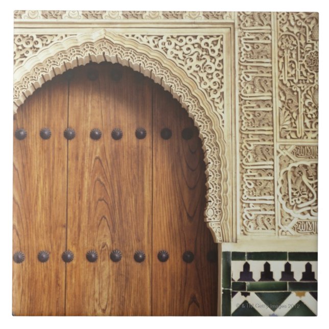 Doorway at the Alhambra palace in Granada, Spain 2 Tile (Front)