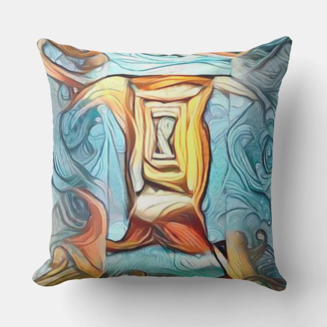 Doorway to beyond, abstract expression dreamscape throw pillow (Front)