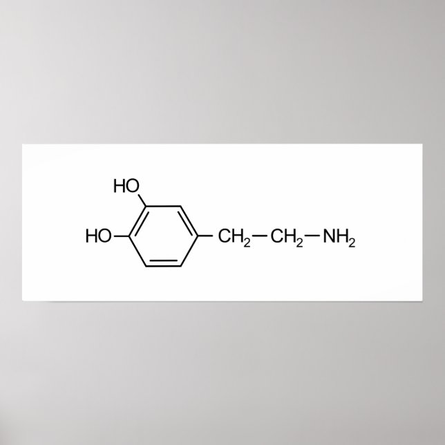 dopamine chemical formula drug dope chemistry elem poster (Front)