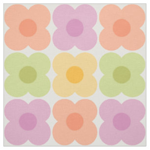 Dopamine Decor Retro Floral 70s Pastel Geometric Fabric