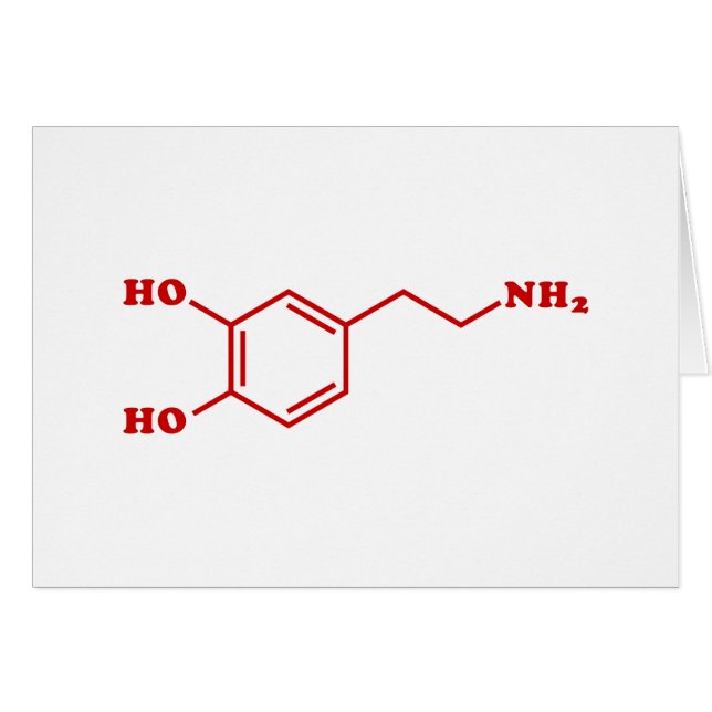 Dopamine Molecular Chemical Formula Greeting Card (Front Horizontal)