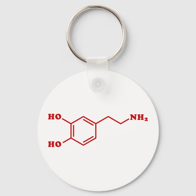 Dopamine Molecular Chemical Formula Keychain (Front)