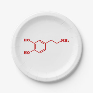 Dopamine Molecular Chemical Formula Paper Plate