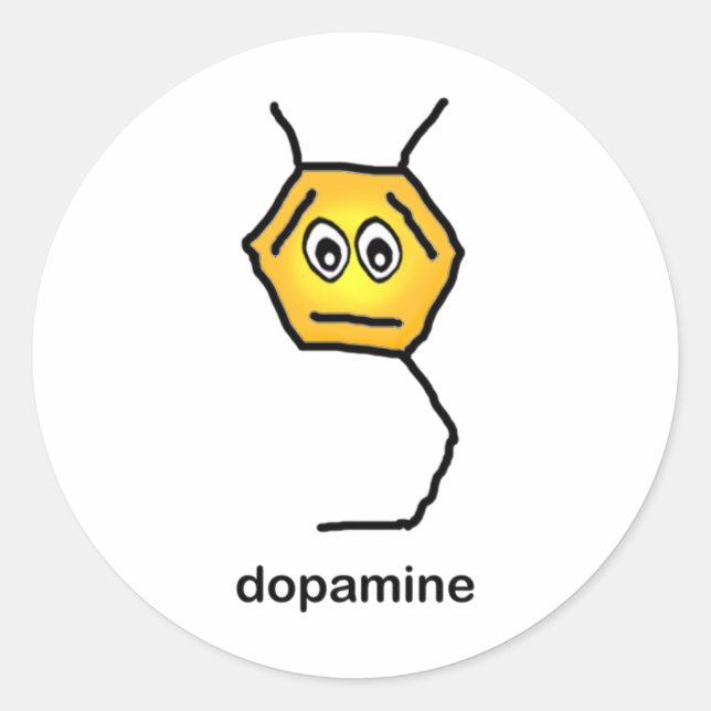 Dopamine Neurotransmitter Classic Round Sticker (Front)