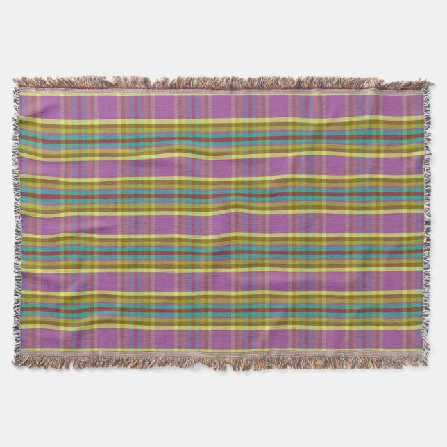 Dopamine Plaid DH Throw Blanket (Front)
