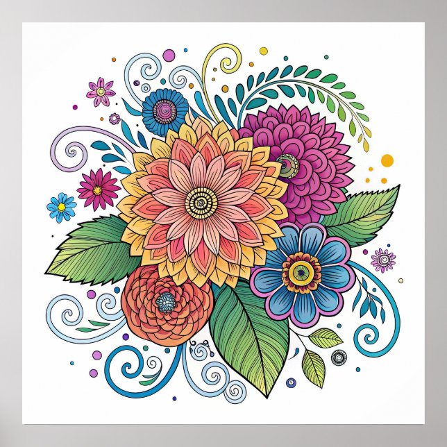 Dopamine Radiant Floral 1 Poster (Front)