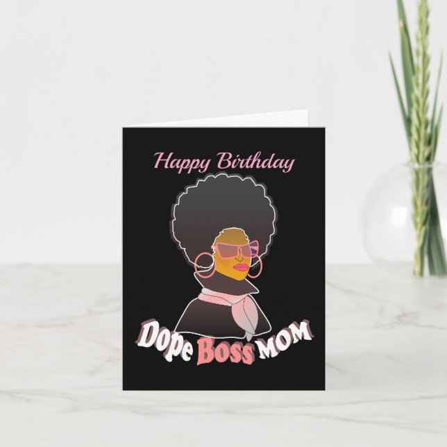 Dope Boss Maman Africaine Américaine Bonne carte d (Devant)