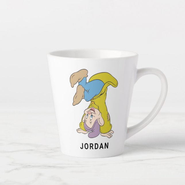 Dopey Doing a Head Stand Latte Mug (Right)