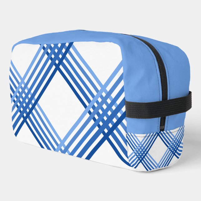 Dopp Kit - Blue Stripes Crossed Diagonally (Left Corner)
