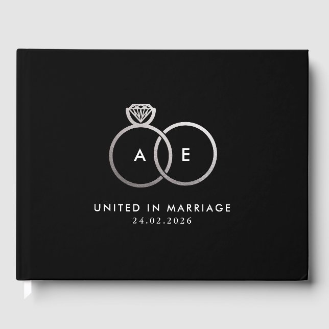 D'or Anneaux Mariages argent moderne Monogramme Livre d (Recto)