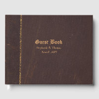 Antique Cuir Look Mariage livre d'hôtes