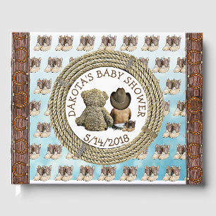 D'or Baby shower ethnique Livre d'invité, Baby Lil Cowb