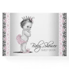 Baby shower rose gris livre d'hôtes