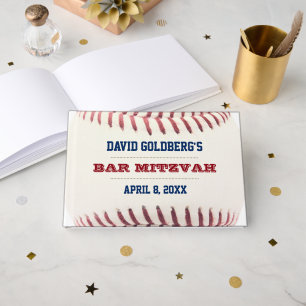 D'or Baseball Bar Mitzvah Livre d'hôtes