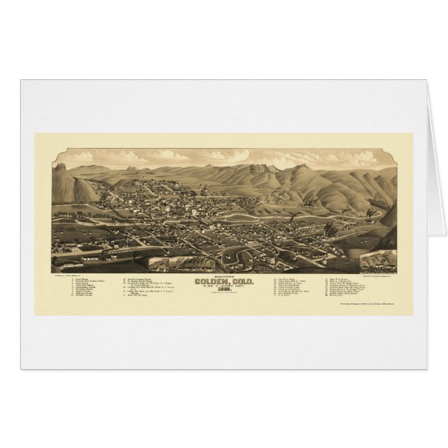 D'or, carte panoramique de Co - 1882 (Devant horizontal)