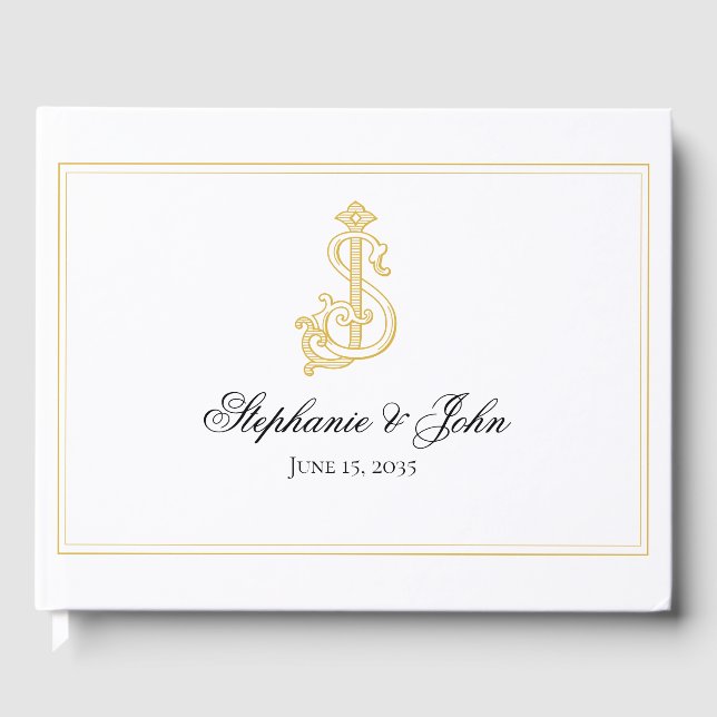 D'or COULEURS ÉDITABLES SJ Monogram JS Monogram Livre d (Recto)