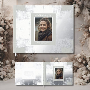 D'or Crème d'argent Real Foil Funeral Livre d'invité Él