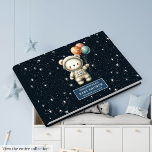 D'or Cute Baby Boy Livre d'invité Teddy Bear Astronaut