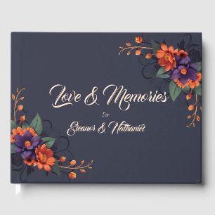 D'or Élégant Mariage gothique Floral Livre d'hôtes