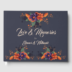 D'or Élégant Mariage gothique Floral Livre d'hôtes