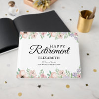Elégant Pastel Floral Retraite Party Livre d'invit