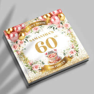 D'or Feminine Boho 60e Anniversaire Livre d'invité Peta