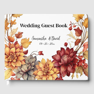 D'or Fleurs d'automne et livre d'hôtes Mariage