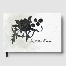FR | Livre de condoléances élégant - Rose noire