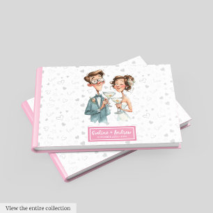D'or Funny Unique Mariage Livre d'invité Quirky Waterco