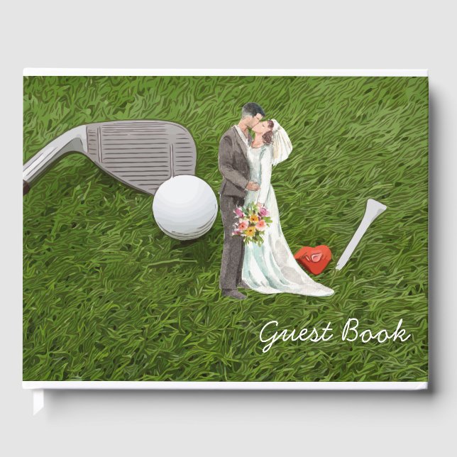 D'or Golf Guest livre balle de golf et tee Mariage (Recto)