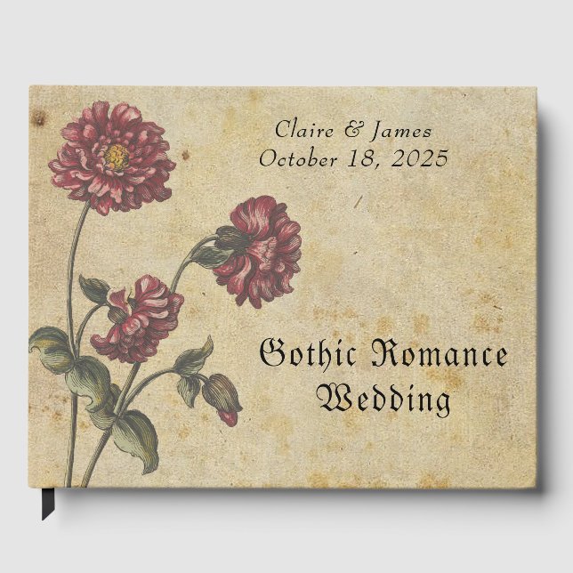 D'or Gothic Romance Mariage livre d'hôtes - Dark & Eleg (Recto)