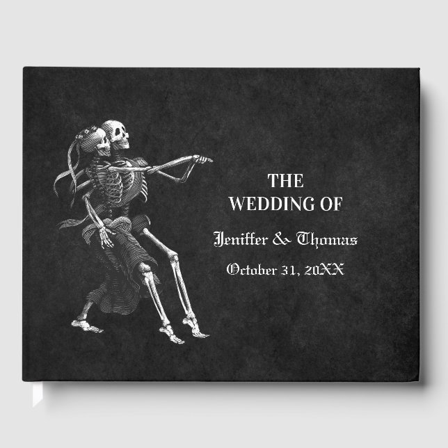 D'or Gothique Halloween mariage livre d'invité (Recto)