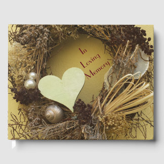 D'or In Love Memory Livre d'invité : Funeral Guest Book
