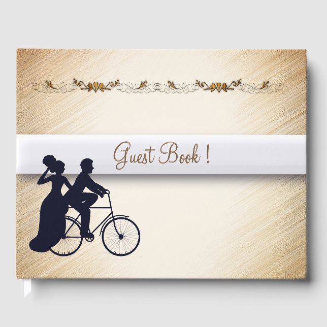 D'or Jovely Bicycle Mariage livre d'hôtes (Recto)