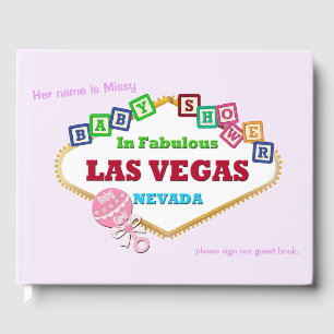 D'or Las Vegas Baby shower GIRL Livre d'invité