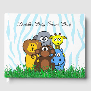 D'or Livre de Baby shower personnalisé Zoo Animaux