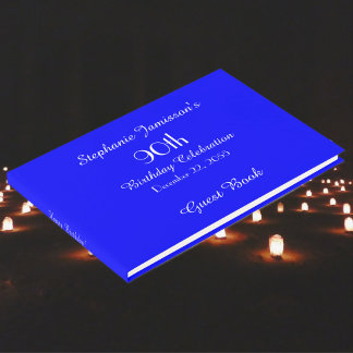 D'or Livre de souvenirs de fête d'anniversaire bleu roy
