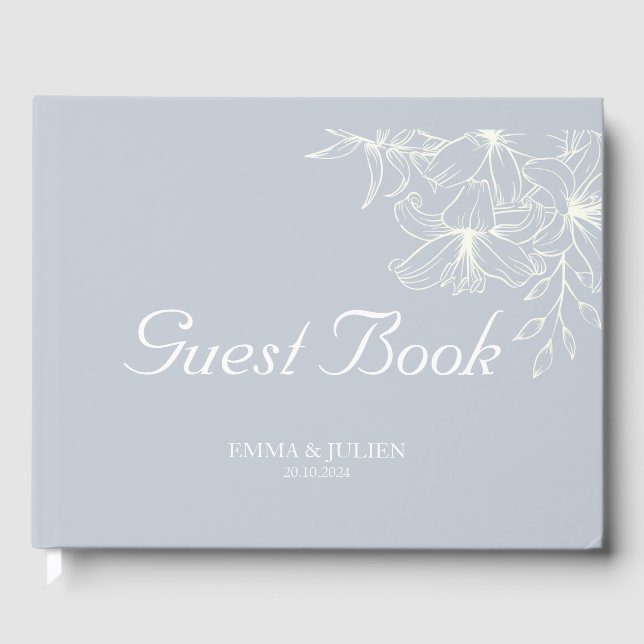 D'or Livre d'hôtes Dusty Blue Mariage (Recto)