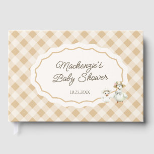 D'or Livre d'hôtes Goose & En vichy Baby shower