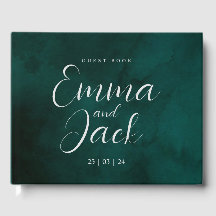 Livre d'hôtes Green Watercolor Mariage