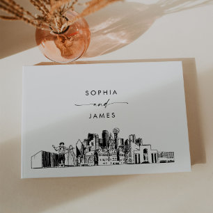 D'or Livre d'hôtes Mariage Dallas Skyline