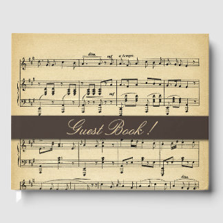D'or Livre d'hôtes Mariage de musique antique