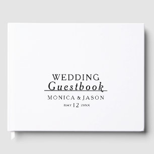 D'or Livre d'hôtes minimaliste classique pour Mariage