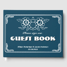 Livre d'hôtes Ocean Blue & White Mariage