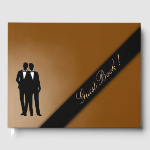 D'or Livre d'invité Brown Gay Mariage Chocolate