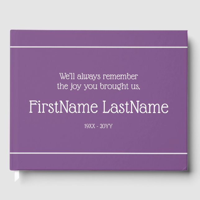 D'or Livre d'invité commémoratif triste et sobre (Recto)