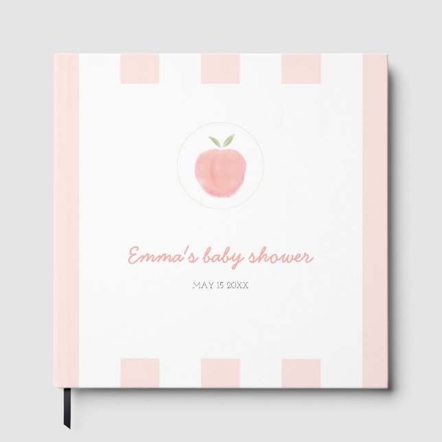 D'or Livre d'invité de Baby shower Peach Sweet Rose (Recto)