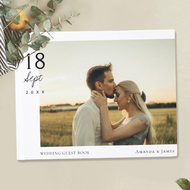 D'or Livre d'invité de mariage personnalisé avec photo (Créateur téléchargé)